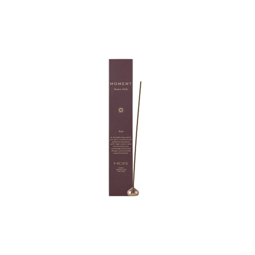 MOR Moment Rain Incense Sticks, 30 Sticks with Brass Holder, Luxury Home Fragrance MMTIS03