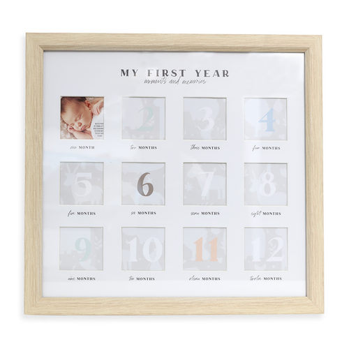 Photo Frame Baby First Year Natural, Splosh BBY062 Baby Gift