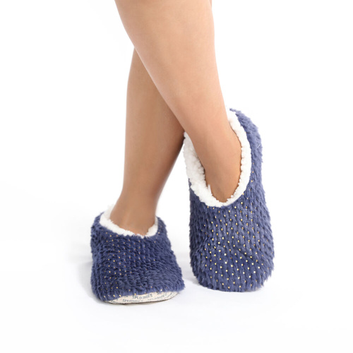 SnuggUps Slippers Women's Metallic Extra Large Navy, Splosh SPWMNV04