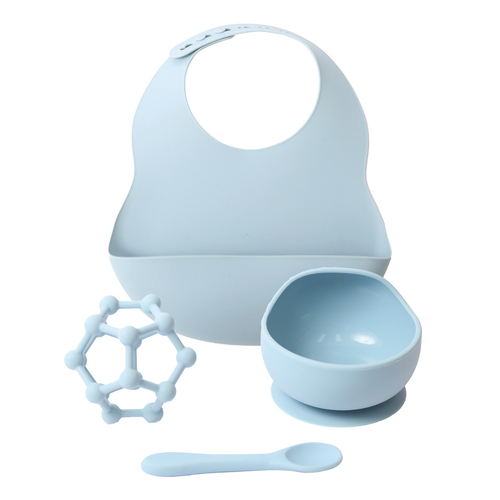 Baby Dinner Set Silicone Blue, Splosh BBY219 Baby Gift