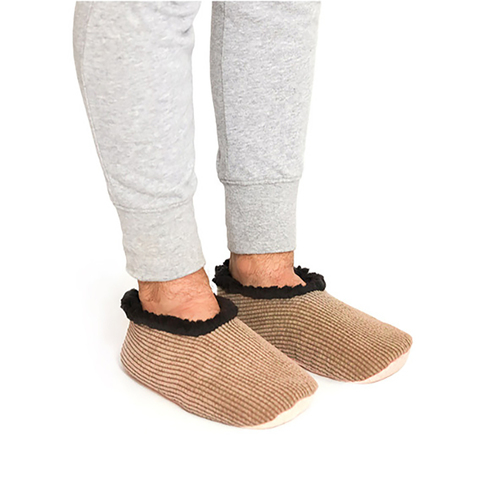 SnuggUps Slippers Men's Cord Tan Medium by Splosh SPMCT02