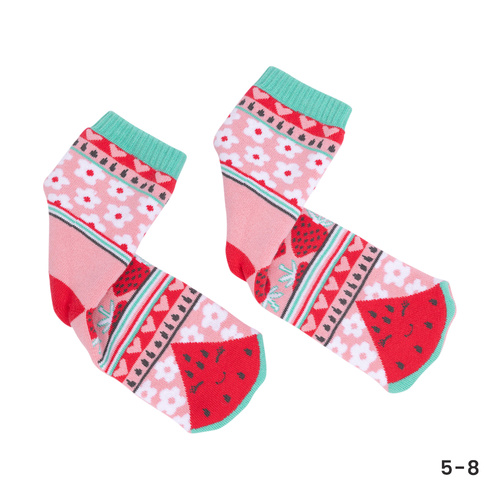 Lolly Kicks Kids Socks Small (5-8) Watermelon LLK010A