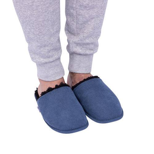 SnuggUps Slippers Men's Slide Extra Large Denim, Splosh SNMSD03
