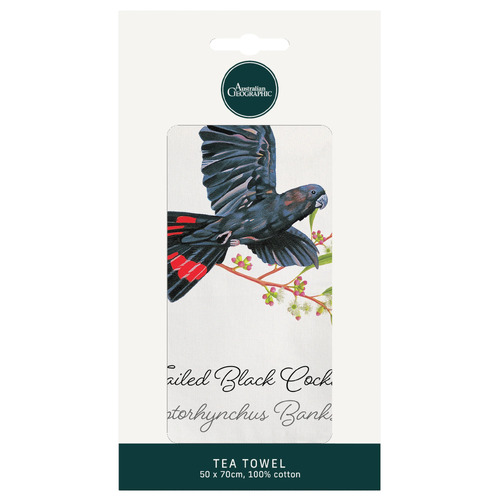 Australian Geographic Botanical Tea Towel - Black Cockatoo  ULTHO0844C