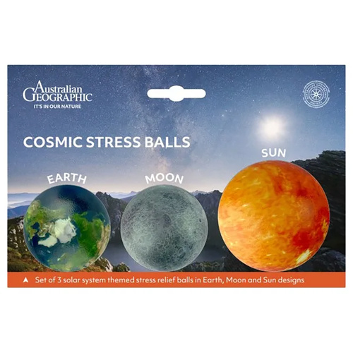 Australian Geographic Cosmic Stress Balls (Set of 3) Sun, Moon, Earth, EJF ULTGW0467