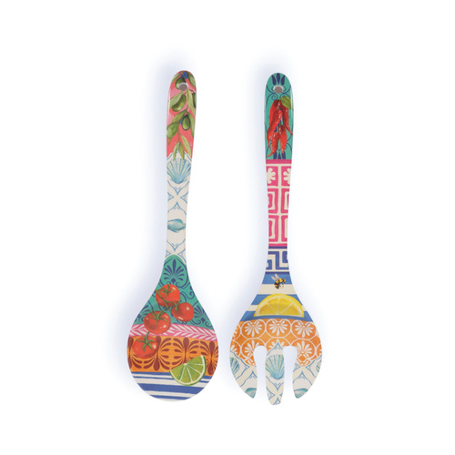 La La Land Salad Servers 33cm Mediterranean Summer Set of 2, ST-LL08