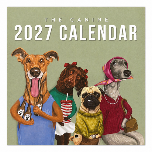 2027 Calendar La La Land The Canine Square Wall, CA-LL29