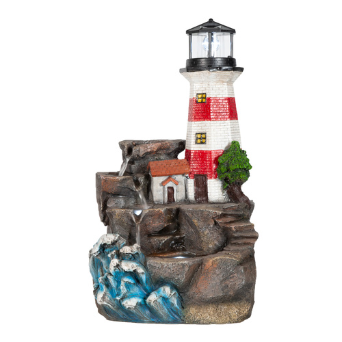 EwaterFeatures Water Fountain 59cm Lighthouse Quarters, Home Office Garden Decor, EWF2210399