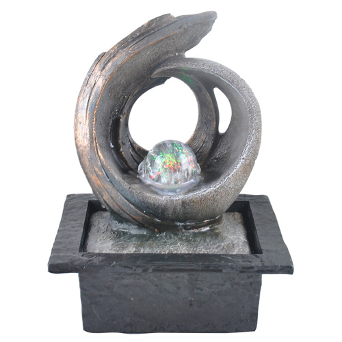 EwaterFeatures Water Fountain 26cm Spiral Art, Home Office Garden Decor, EWF3201041