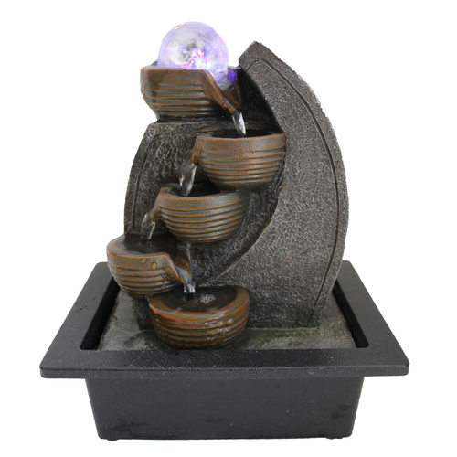 EwaterFeatures Water Fountain 27cm Pottery Cascade, Home Office Garden Decor, EWF2355