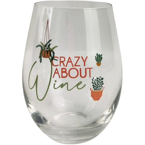 Stemless Wine Glass Crazy About Wine by Urban Products UP116019
