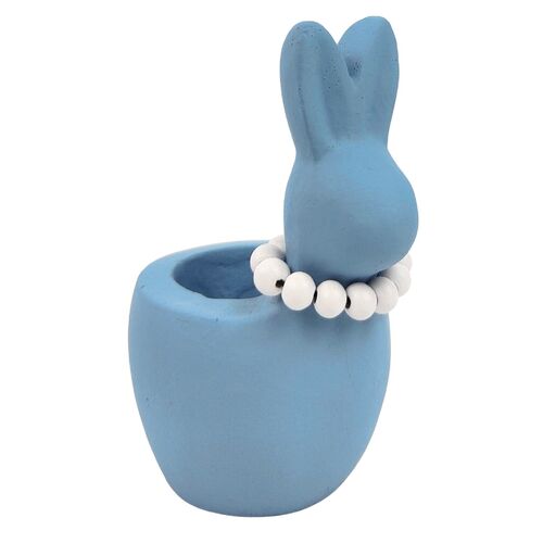 Cute Bunny with Pearls Egg Holder Blue by Urban Products UG101362