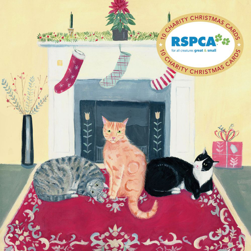 Christmas Card (Pk of 10) RSPCA Cats Stocking by Vevoke HS-XCP23004