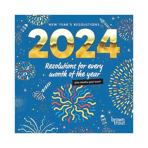 2024 Calendar New Year's Resolutions Square Wall Browntrout A02967