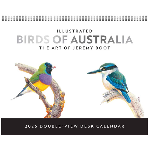 2026 Calendar Illustrated Birds of Australia, The Art of Jeremy Boot Double-View Desk Easel, BrownTrout A05357