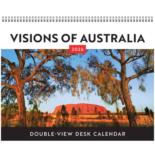 2026 Calendar Visions of Australia Double-View Desk Easel, BrownTrout A05395