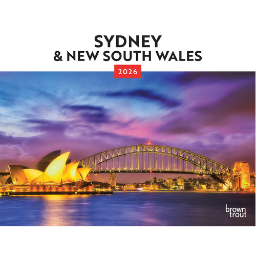 2026 Calendar Sydney & New South Wales Horizontal Wall, BrownTrout A05593