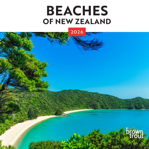 2026 Calendar Beaches of New Zealand Mini Wall, BrownTrout A05722