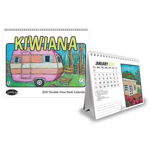 2027 Calendar Kiwiana Double-View Desk Easel, Browntrout A06545