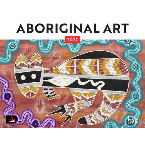 2027 Calendar Aboriginal Art Horizontal Wall, Browntrout A06644