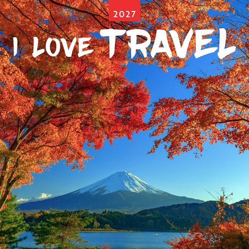 2027 Calendar I Love Travel Square Wall, Browntrout A07238