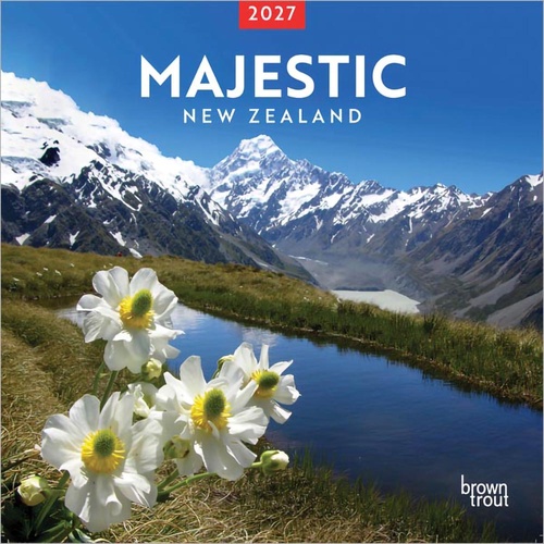 2027 Calendar Majestic New Zealand Square Wall, Browntrout A07283