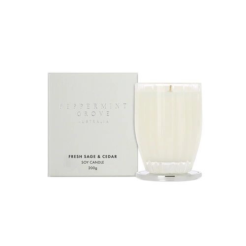 Peppermint Grove Scented Soy Candle 200g Fresh Sage & Cedar, Burchgrove CND200SAGE