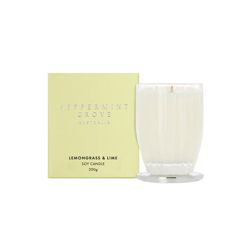 Peppermint Grove Scented Soy Candle 200g Lemongrass & Lime, Burchgrove CND200LIME