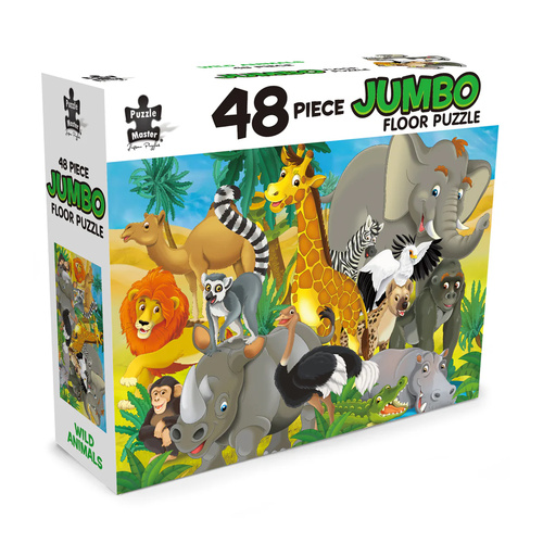 Puzzle Master Jumbo Jigsaw Floor Puzzle 48 Piece Wild Animals