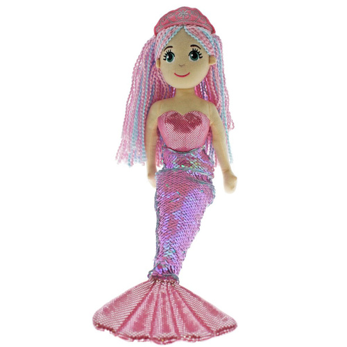 Aurora Sequined Mermaids Plush Doll 45cm Candy Pink & Blue, Cotton Candy MER228