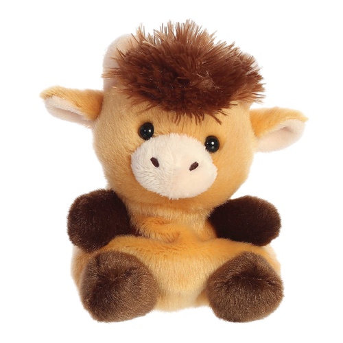 Aurora Palm Pals Plush 13cm Hubert Highland Cow, Cotton Candy 33851