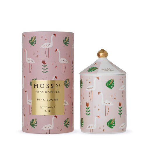 Moss St. Ceramics Soy Candle Large 320 g - Pink Sugar CND320PINK