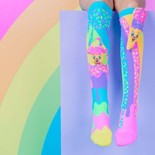 Madmia Socks Ages 6-99 One Size Fits Most - ICE CREAM & CUPCAKE Novelty Socks