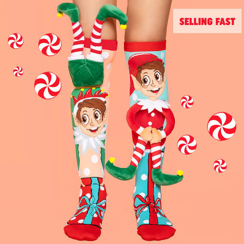 Madmia Socks Ages 3-5 Toddler - ELF Novelty Socks