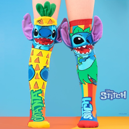Madmia Socks Ages 6-99 One Size Fits Most - STITCH PINEAPPLE Novelty Socks