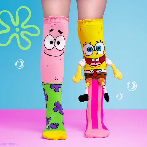 Madmia Socks Ages 6-99 One Size Fits Most SPONGEBOB Novelty Socks