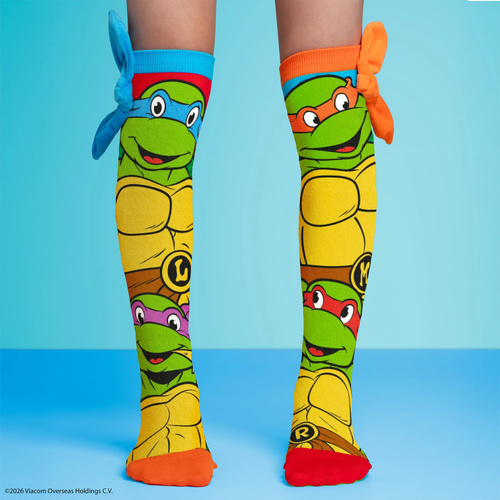 Madmia Socks Ages 6-99 One Size Fits Most TEENAGE MUTANT NINJA TURTLES Novelty Socks