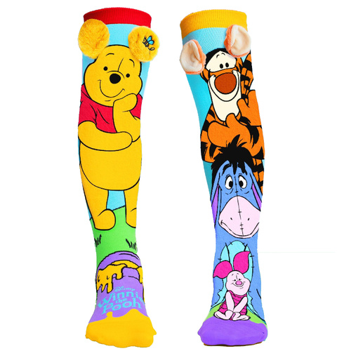 Madmia Socks Ages 6-99 One Size Fits Most - WINNIE THE POOH Novelty Socks