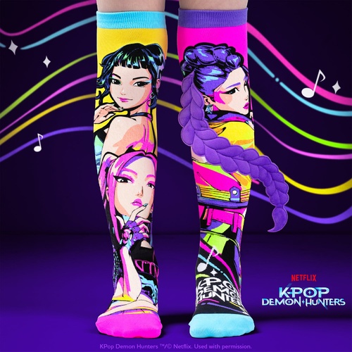 Madmia Socks Ages 6-99 One Size Fits Most - KPop Demon Hunters Huntr/x Novelty Socks