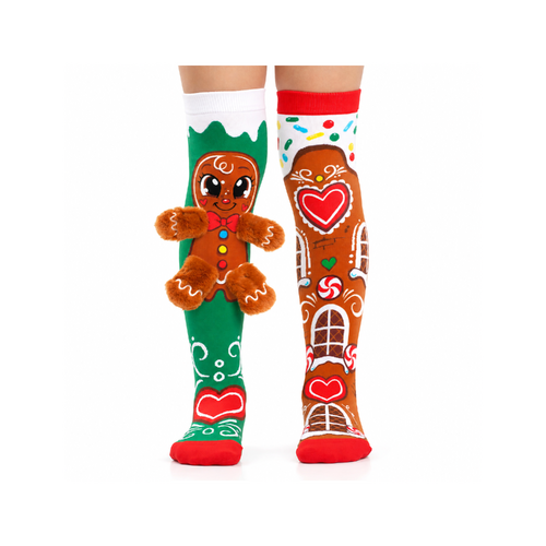 MADMIA Socks Ages 6-99 One Size Fits Most - GINGERBREAD Novelty Socks
