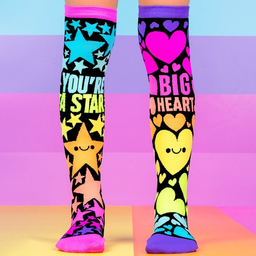 Madmia Socks Ages 6-99 One Size Fits Most - STARRY HEART Novelty Socks