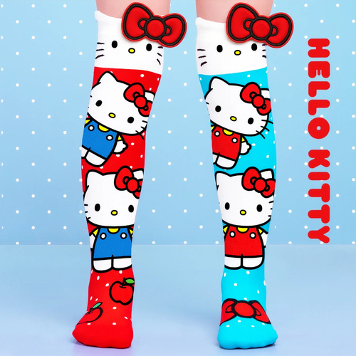 Madmia Socks Ages 6-99 One Size Fits Most HELLO KITTY ICONIC Novelty Socks