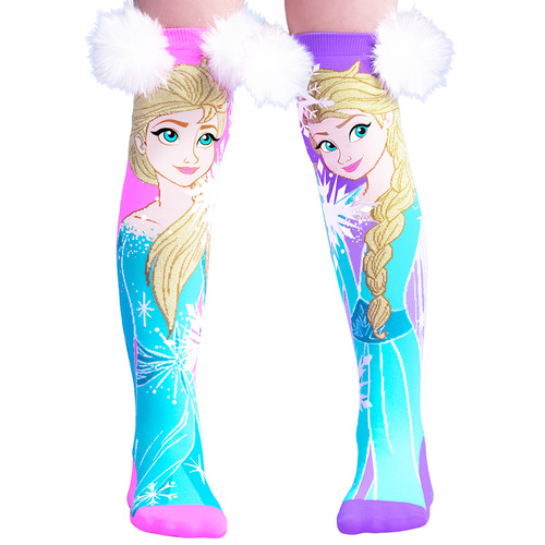 Madmia Socks Ages 6-99 One Size Fits Most - DISNEY FROZEN ELSA SPARKLE, Novelty Socks