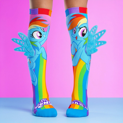 Madmia Socks Ages 3-5 Toddler RAINBOW DASH Novelty Socks