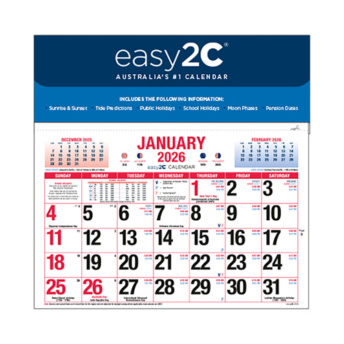 2026 Calendar easy2C 210x225mm Magnetic Wall 4278
