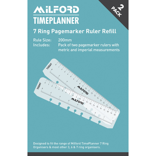 Milford Timeplanner Refills 7 Ring Pagemarker Ruler Pack 2 Collins Debden Compatible 441145