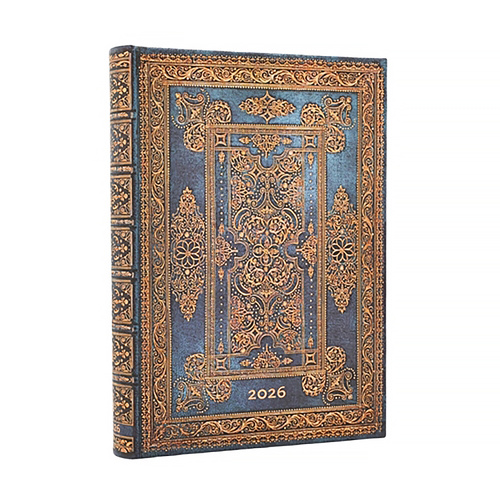 2026 Diary Paperblanks Midi Day-At-A-Time  Hardcover Blue Luxe