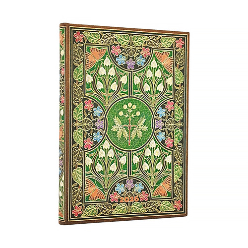 2026 Diary Paperblanks Midi Week-At-A-Time Horizontal Hardcover Poetry in Bloom