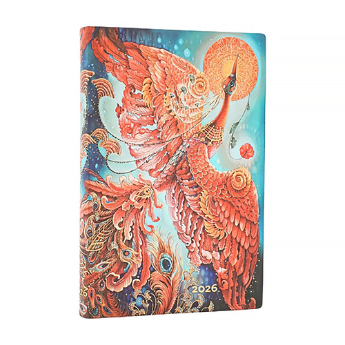 2026 Diary Paperblanks Mini Week-At-A-Time Horizontal Flexi Firebird