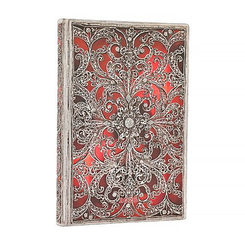 2026 Diary Paperblanks Mini Week-At-A-Time Horizontal Flexi Garnet